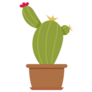 Cute Illustration of a Indoor Flowering Cactus Plant Sticker