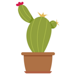 Cute Illustration of a Indoor Flowering Cactus Plant Sticker