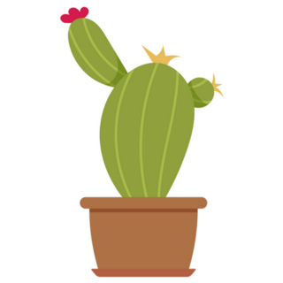 Cute Illustration of a Indoor Flowering Cactus Plant Sticker
