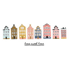 Cute Illustration Of Amsterdam Houses Traditional Sticker