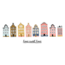 Cute Illustration Of Amsterdam Houses Traditional Sticker