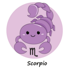 Cute Illustration Zodiac Scorpio Sticker