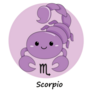Cute Illustration Zodiac Scorpio Sticker
