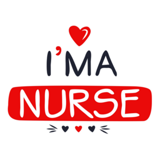 Cute Im A Nurse Lettering Sticker