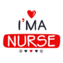 Cute Im A Nurse Lettering Sticker