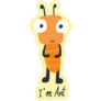 Cute Im Ant Cartoon On Yellow Sticker