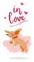 Cute In Love Valentines Day Dog Sticker