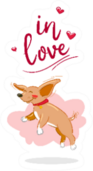 Cute In Love Valentines Day Dog Sticker