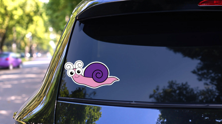 Cute Insect Snail Sticker on a Rear Car Window (New) example