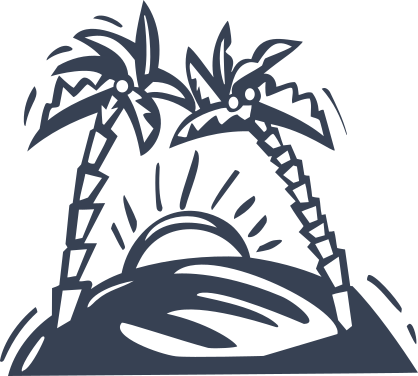 Cute Island And Palm Trees Sticker