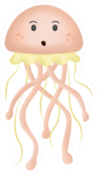 Cute Jellyfish In The Childrens Style Sticker