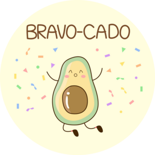 Cute Joyful Bravo-Cado Avocado Sticker