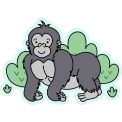 Cute Jungle Gorilla Sticker