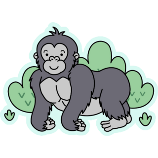 Cute Jungle Gorilla Sticker