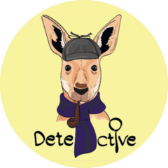 Cute Kangaroo In Detective Hat And Scarf Sticker