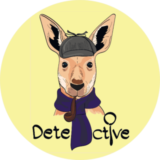 Cute Kangaroo In Detective Hat And Scarf Sticker