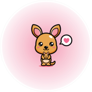 Cute Kangaroo Mascot Pink Ring Sticker