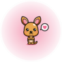 Cute Kangaroo Mascot Pink Ring Sticker
