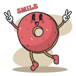Cute Kawaii Donut Smile Sticker