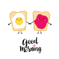 Cute Kawaii Egg & Jam Toast Breakfast Good Morning Sticker