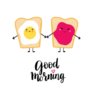 Cute Kawaii Egg & Jam Toast Breakfast Good Morning Sticker