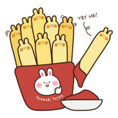 Cute kawaii French Fries In Rabbit Shape Sticker