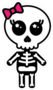 Cute Kawaii Girl Skeleton Sticker