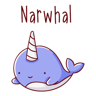 Cute Kawaii Hand Drawn Narwhal Sticker