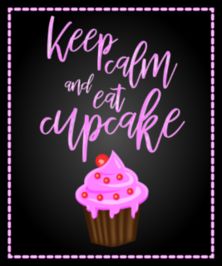 Cute Keep Calm And Eat Cupcakes Sticker