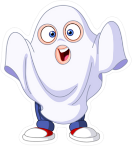 Cute Kid In A Ghost Costume Sticker