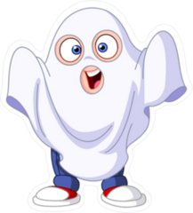 Cute Kid In A Ghost Costume Sticker