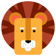 Cute Kids Lion Head Sticker