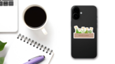 Cute Kitchen Garden Sticker on a Phone (New) example