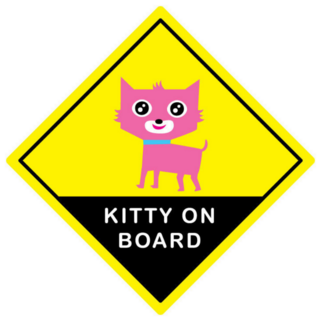 Cute Kitten On Board Sign Sticker