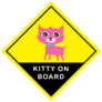 Cute Kitten On Board Sign Sticker