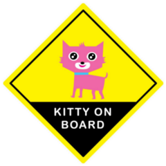 Cute Kitten On Board Sign Sticker