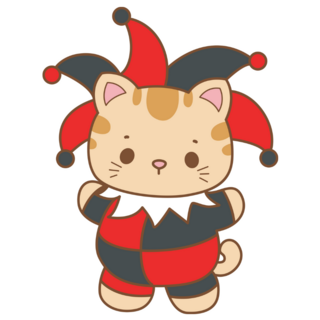 Cute Kitty Clown Sticker