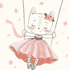 Cute Kitty On A Swing Sticker