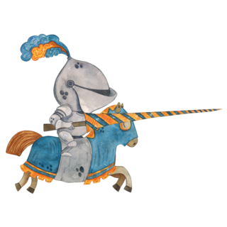Cute Knight On Horse Sticker