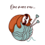 Cute Knitting Sloth Sleeping On Yarn One More Row Sticker
