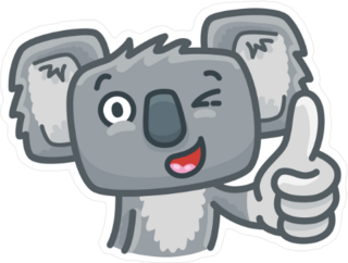 Cute Koala Bear Character Sticker