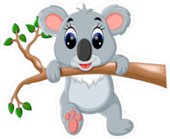 Cute Koala Cartoon Sticker