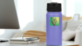 Cute Koala Character Eating Eucalyptus Leaves Sticker on a Water Bottle (New) example