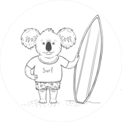 Cute Koala Surfer With Surfboard Sticker