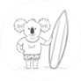 Cute Koala Surfer With Surfboard Sticker