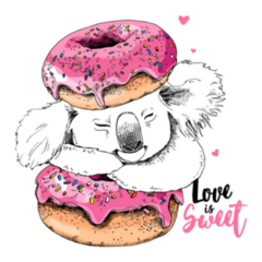 Cute Koala With A Pink Sweet Donuts Australia Sticker