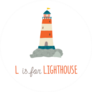 Cute L Is For Lighthouse Baby Shower Sticker