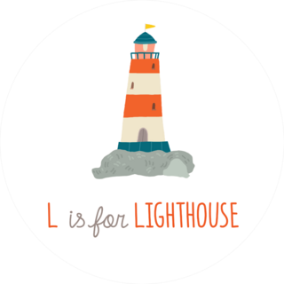 Cute L Is For Lighthouse Baby Shower Sticker
