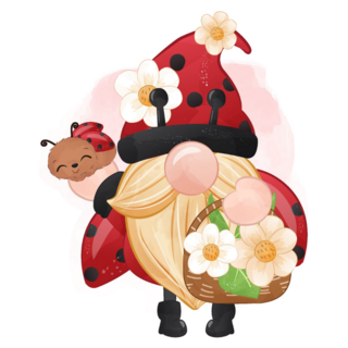 Cute Lady Bug Gnome Sticker