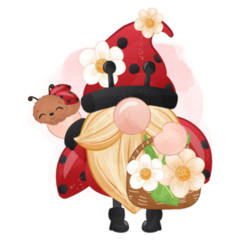Cute Lady Bug Gnome Sticker